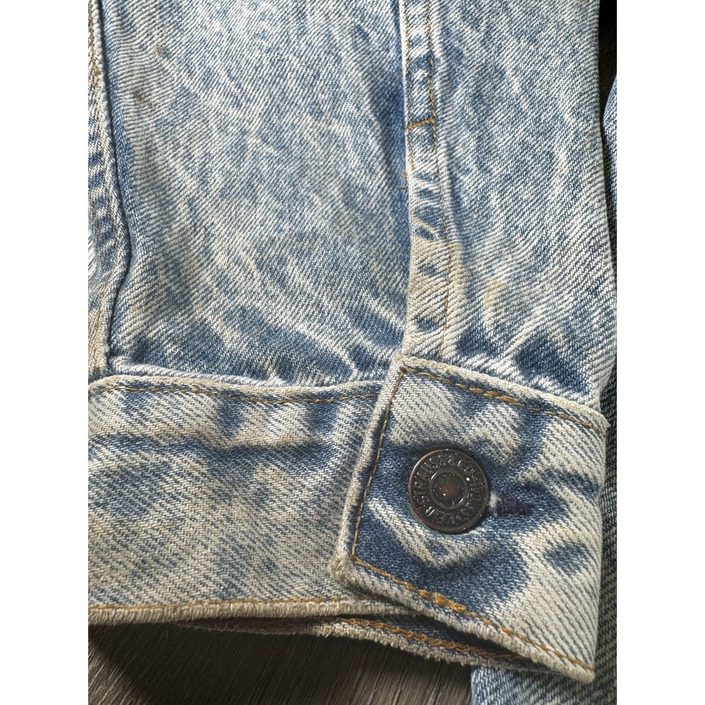 Vintage 80s Levi's 70507 Acid Wash Denim Trucker Jacket Made in USA Size Large - Picture 5 of 11